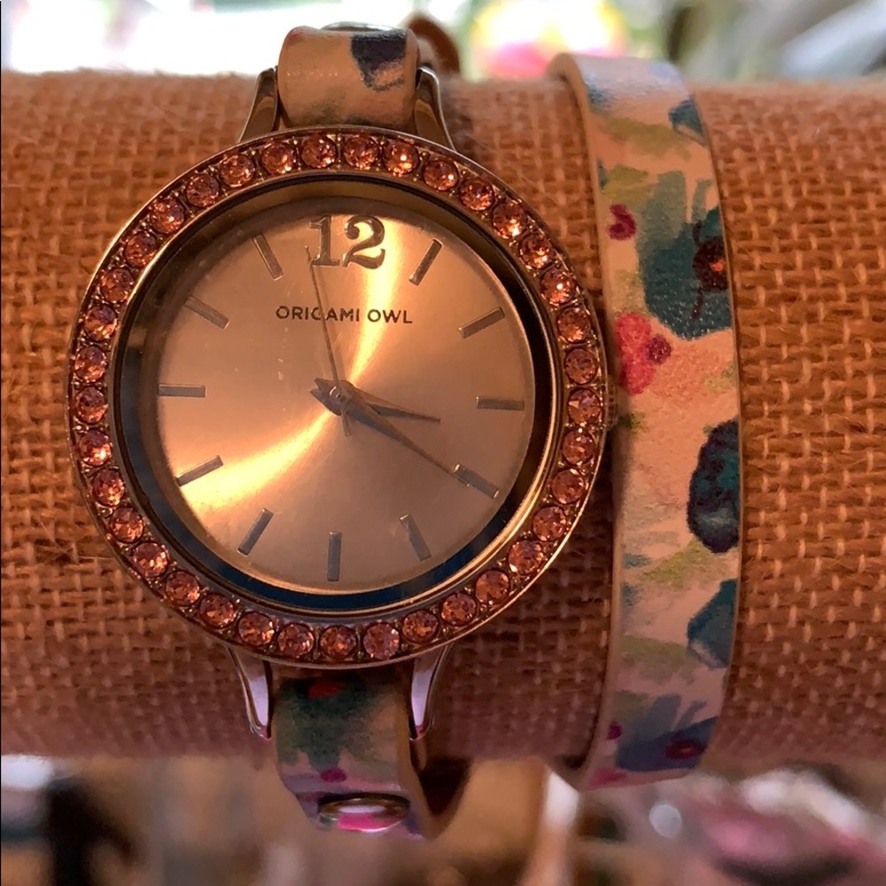 Origami Owl watch and wrap bracelet